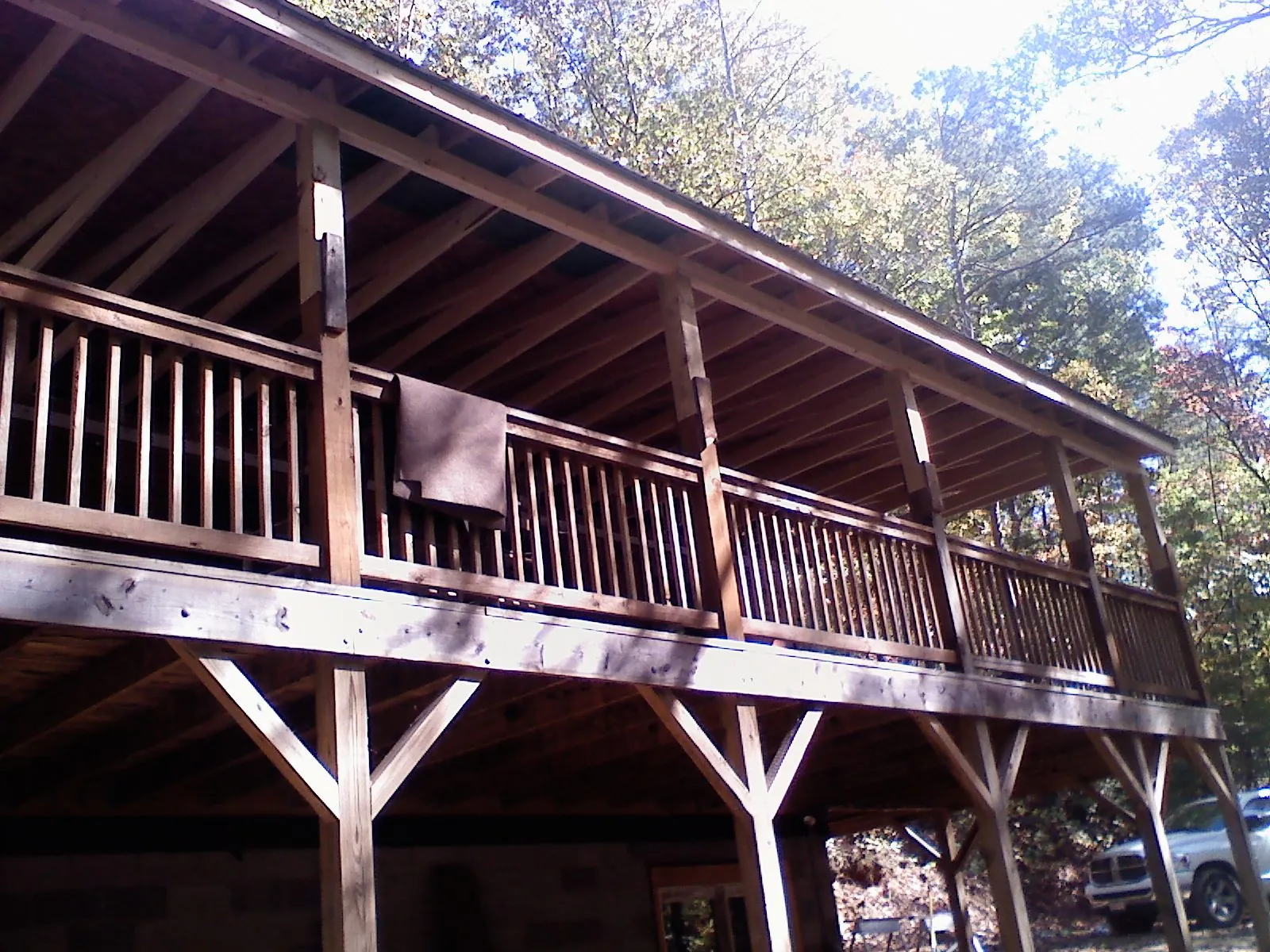 Timber framing under a new elevated porch and deck — Roof Leak Repair in Rehoboth Beach by Roofing Brothers